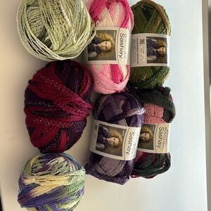 Lot of 7 skeins of yarn Red Heart Boutique Sashay ribbon yarn